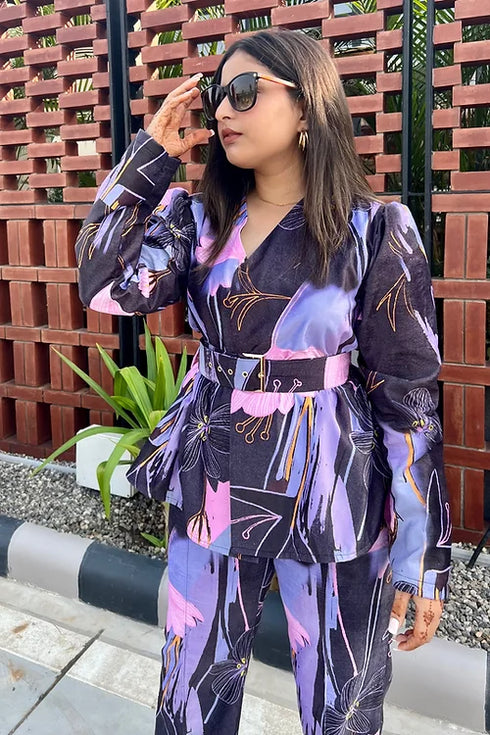 Kyra Velvet Printed Coord Set 1